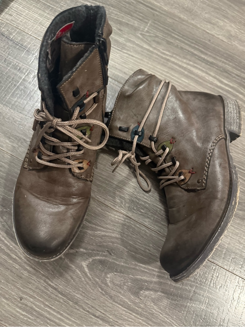 Rieker Payton Leather Lace-Up Boots